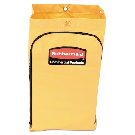 Rubbermaid Commercial Zippered Vinyl Cleaning Cart Bag, 24 gal, 17.25" x 30.5", Yellow 1966719